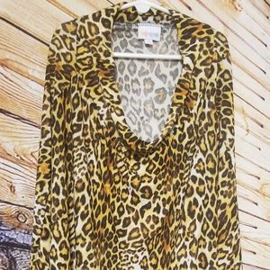 Lularoe Girls 14 Azure Leopard Print nwot